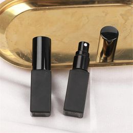 Storage Bottles 5ml/10ml Frosted Black Glass Spray Bottle Travel Sample Vials Portable Mini Perfume Atomizer Empty Container Wholesale