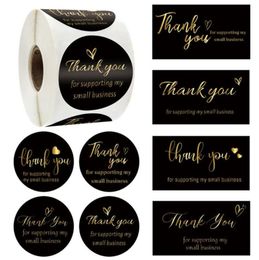 Gift Wrap 50500Pcs Thank You Stickers For Supporting My Business Thanks Greeting Cards Candy Bags Paper Seal Label Party Favor4891288