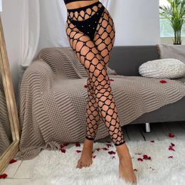 Women Socks Big Mesh Fishnet Roleplay Stovepipe Anti Snag Net Cool Lady's Pantyhose Office Glossy Fashion Rave Skin Colour Black