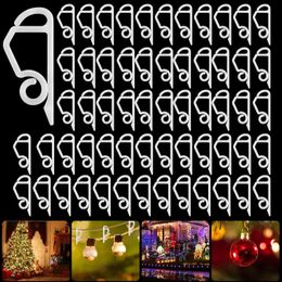 40pcs Light Clip Plastic Gutter Hooks Holiday Hanging Clips Mini for Outside String Lights Festival Xmas Decoration 240428