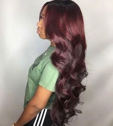 1b99J Wine Red Full Lace Human Hair Wigs Body Wave Peruvian Burgundy Hair Glueless Lace Front Wigs130 Density8186153