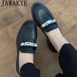 Casual Shoes 2024 Summer Black Genuine Leather Flat For Women Shiny Rhinestone Loafers Round Toe Single Office Ladies Dress