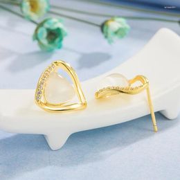 Stud Earrings 14K Gold Diamond Jewellery Earring For Women Bohemia Engagement Irregular Aros Mujer Oreja 14 K Box