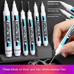 Markers 1/4 piece white permanent paint pen set used for wood and stone plastic leather glass stone metal canvas ceramic deep hole marker 0.7mmL2405