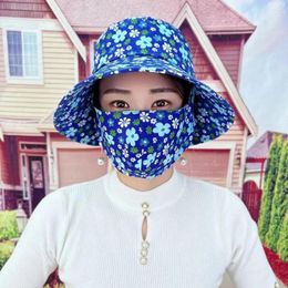 Wide Brim Hats Trendy Dust Mask Hat Outdoor Sports Anti-uv Sunscreen Protect Neck Shawl Unisex Fisherman Tea Picking Cap With