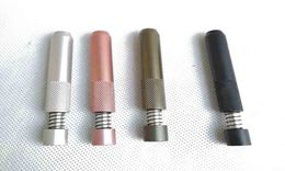 78mm length Metal one hitter spring bats smoking pipe Accessories Dugout Filter Tips Snuff Snorter Dispenser Tube Straw Sniffer 4 4952604