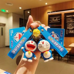 Autentisk doraemon smycken söt nyckelchain daxiong liten hänge nyckelkartong tecknad nyckelring