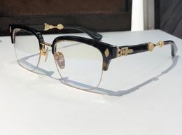 Titanium Evagilist Eyeglasses Glasses Frame for Men Havana Gold Black Half Frame Clear Lens Men Fashion Sunglasses Frames Eyewear 8709676