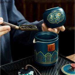 Teaware Sets Portable Travel Kung Fu Tea Set Ceramic Teapot and Teacup Tea Caddy Tea Box Tea Utensils Outdoor Tea Making Tools Teaware Sets