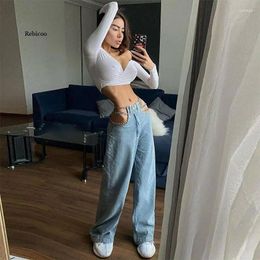 Women's Jeans Women's Denim Sexy Chain Decor High Waist Straight-Leg Pants For Party Shopping Holiday Vacation Travelling