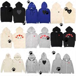 Mens Hoodies Sweatshirts 22s Designer Play Commes Jumpers Des Garcons Letter Embroidery Long Sleeve Pullover Women Red Heart Loose Sweater Clothing 11