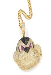 Pendant Necklaces Fashion Hip Hop Gorilla Necklace With Iced Out Cubic Zircon Tennis Chain For Men Party Jewellery Gift6522529