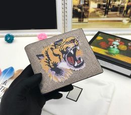 Top Quality animal printed Fashion Classic Designer Wallet For men Casual Holder brand Real Leather pvc Ultra Slim Wallet with box4139540