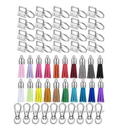 Keychains 60 Pcs Key Fob Hardware Set Include 20 Keychain Tassel Swivel Snap Hook For Chain Supplies1551652