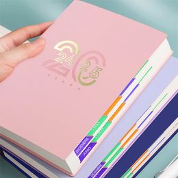 July 2424-June 2025 Planner Spanish Language Notebook A5 PU Leather Cover School Agenda Plan Weekly Monthly Diary Organizer 240415