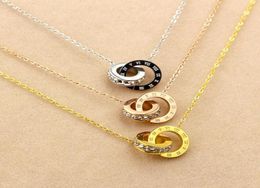 The new small drill Roman numerals short necklace for woman South Korea fashion titanium steel rose gold plated collar bone chain 8959749