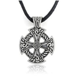 GX123 Viking Religious Vintage Circle Cross Design Hammer Pendant Pagan Traditions Adjustable Cool Men Rope Necklace Jewellery For M9062528