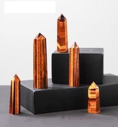 Raw Tiger Eye Stone Rough Polished Engery Tower Arts Ornament Mineral Healing wands Reiki Ability quartz pillars Nature Crystal Po2007313