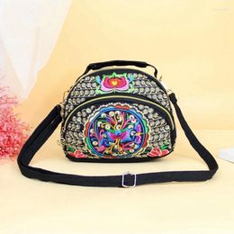 Evening Bags Wholesale Vintage Embroidery Women Small Handbags!Nice Floral Embossing Multi-use Shoulder Bag Canvas Carrier