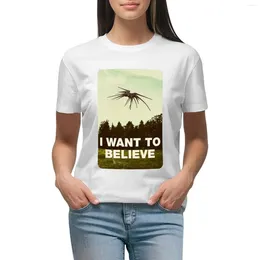 Women's Polos I Want To Belive - UFO White Sci-Fi T-shirt Oversized Hippie Clothes Plus Size Tops