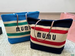 Fashion Designer Bag Brand Straw Braided Basket Bag Big Women's Shoulder Bag Large Handle Handmade Handbag Summer Beach Bag Tote Purse