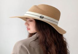 Women039s Sun Hat Female Summer M Letter Straw Hat Summer Visor Caps Ladies Sun Beach Hats New Fashion4288399