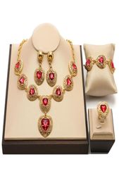 Earrings Necklace Exquisite Dubai Gold Colorful Jewelry Set Whole 2021 Nigerian Wedding Design African Beads Women Costume8590704
