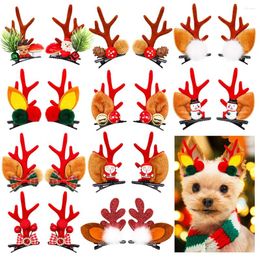 Dog Apparel 50pcs In Pairs Handmade Hair Clip Christmas Clips Dogs Bows For Small Cat Accessories Supplies