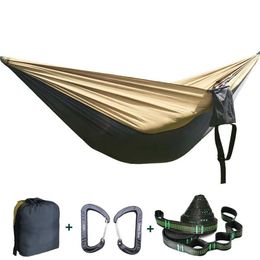 Hammocks Solid Color Parachute Hammock Camping Survival garden swing Leisure travel Double Person Portable Hammock for outdoor furniture