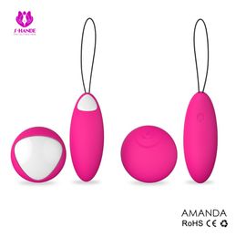 USB Rechargeable 10m Wireless Remote Control 7Speeds Silicone Dual Vibrating Sex Eggs Love Eggs Massager Vibrators For Women8028319