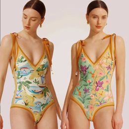 Women's Swimwear New Print Retro Swimwear Slimming Womens Swimsuit One Piece Bodysuit Patchwork Monokini Bathing Suit Pads Female Set