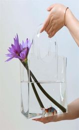 Net Celebrity Bubble Creative Handbag Bag Glass Vase Large Diameter Ins Fish Tank DecorationLiving Room Flower Arrangement 2112142323662
