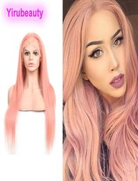 Malaysian Human Hair 13X4 Lace Front Wigs Straight Light Pink Blue Red Lace Front Wigs With Baby Hair Pure Color 1230inch1512847