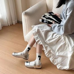 Women Socks Star Flower Personality Cotton Bowknot Ins Style Hosiery Y2k Harajuku Balletcore Bow Spring/Summer