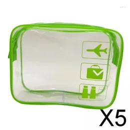 Cosmetic Bags 5 Clear Makeup Bag For Airport Gym Travel Green