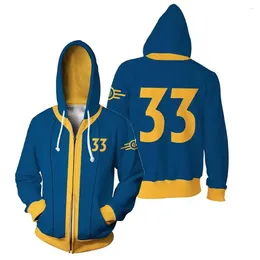 Men's Hoodies Game Fall Cos Out Shelter Hoodie Cosplay NO.33 Adult Men Male Hooded Coat Outfits Halloween Carnival Suit