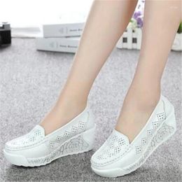 Casual Shoes Autumn Genuine Leather Women's Swing Work Single Wedges Female Platform Sneakers