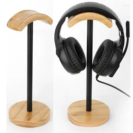 Decorative Plates Wireless Earphone Storage Stand Metal Holders Solid Wood Headphone Display
