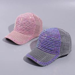 Ball Caps Mesh Rhinestone Baseball Cap For Women Men Outdoor Sports Breathable Sun Hat Travel Sunscreen Peaked Wholesale