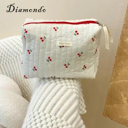 Cosmetic Bags 3Pcs Quilted Zipper Pouch Makeup Bag Set Cotton Toiletry Organizer Storage For Women And Girls