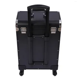 Storage Boxes Rolling Makeup Case Large Cosmetic Trolley With Locks Make Up Bag Dividers Cosmetics Organizer For On The Go