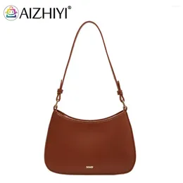 Shoulder Bags PU Leather Stylish Satchel Large Capacity Women Armpit Bag Solid Color Vintage Simple Daily