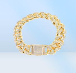 Fashion Hip Hop Necklace for Men Women Bracelet 15mm Cuban Chain 18K Real Gold Plating Necklaces Chains with 5A Zirconia Stone Uni8305492