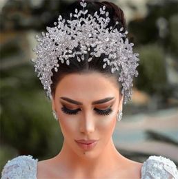 Wedding Bridal Headband Crystal Rhinestone Crown Tiara Luxury Headpiece Hair Accessories Silver Fashion Women Hairband Bling Party1811134