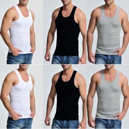 3Pcs Tank Top Casual Men Bodybuilding Clothing Fitness Mens Sleeveless Gyms Vests Cotton Singlets Muscle Tops Plus Size XXXL 4XL 240418