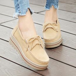 Casual Shoes Platform Height Increasing Women's Travel Loafers Mother Cloth Plus Size Moccasins