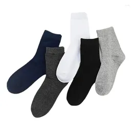 Men's Socks Autumn And Winter 200 Stitches Solid Color Cotton Medium Tube Casual Comfort Sports Business Breathable 1pair