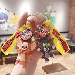 Cat and Mouse Creative Keychain Söt Tom Doll Key Pendant Dock Bag Pendant Keychain