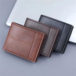Wallets 2024 Short Men Slim Card Holder Male Purses Luxury PU Leather Coin Pocket High Quality Small Men's Wallet