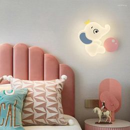 Wall Lamps Creative Children's Room Cute Elephant Family Lamp Modern Warm Boy Girl Bedroom Bedside Lights LED Nursery Light